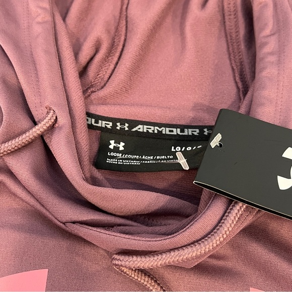 Under Armour Hooded pullover sweatshirt purple eggplant plum pink large NWT. - Picture 2 of 6